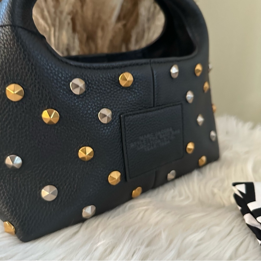 Marc Jacobs THE GLAM STUDS LEATHER MINI SACK BAG - Picture 5 of 14